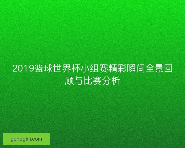 2019篮球世界杯小组赛精彩瞬间全景回顾与比赛分析